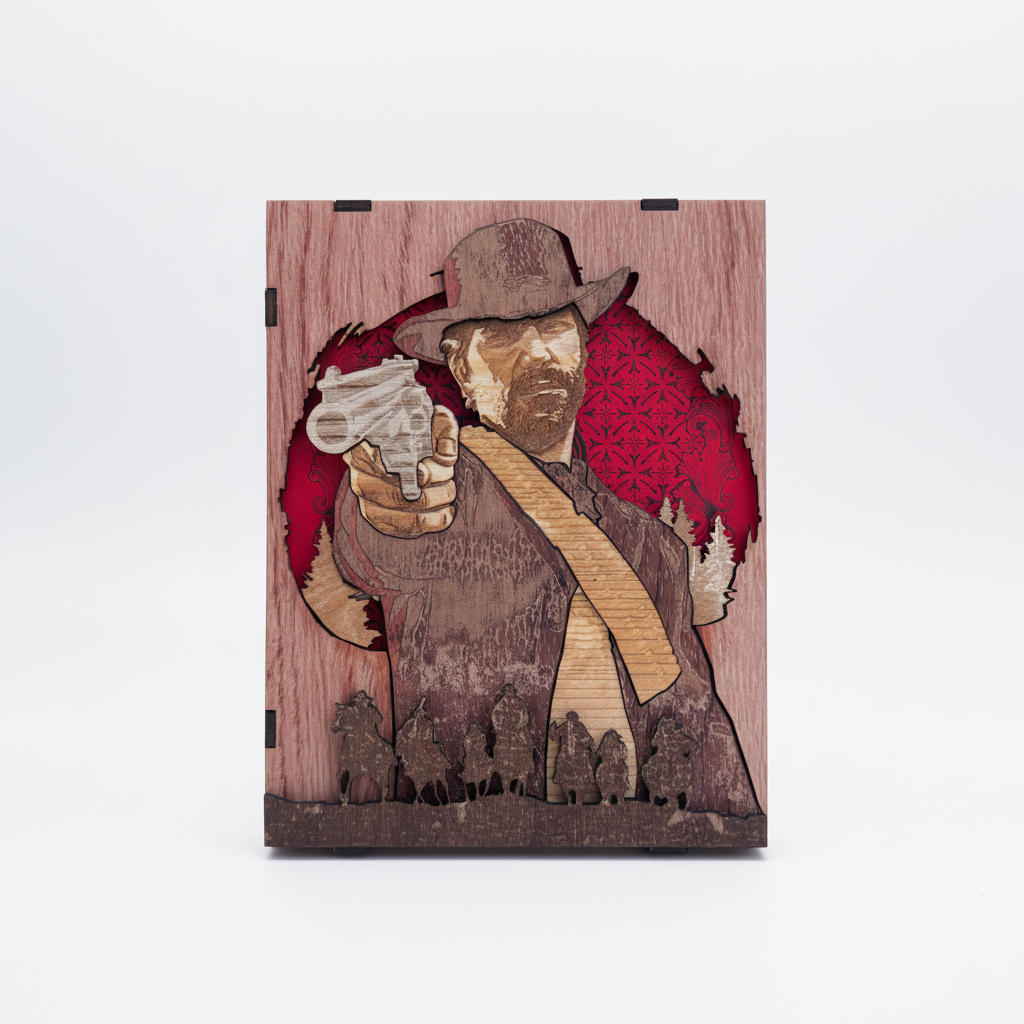 Housse bois Steelbook RDR2 gravée – fabrication artisanale France