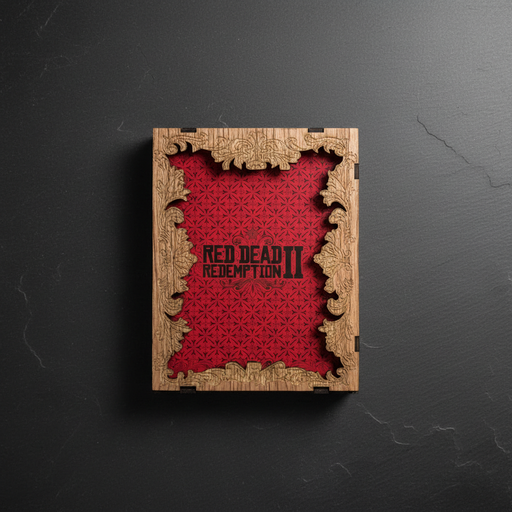 Housse bois Steelbook RDR2 gravée – fabrication artisanale France