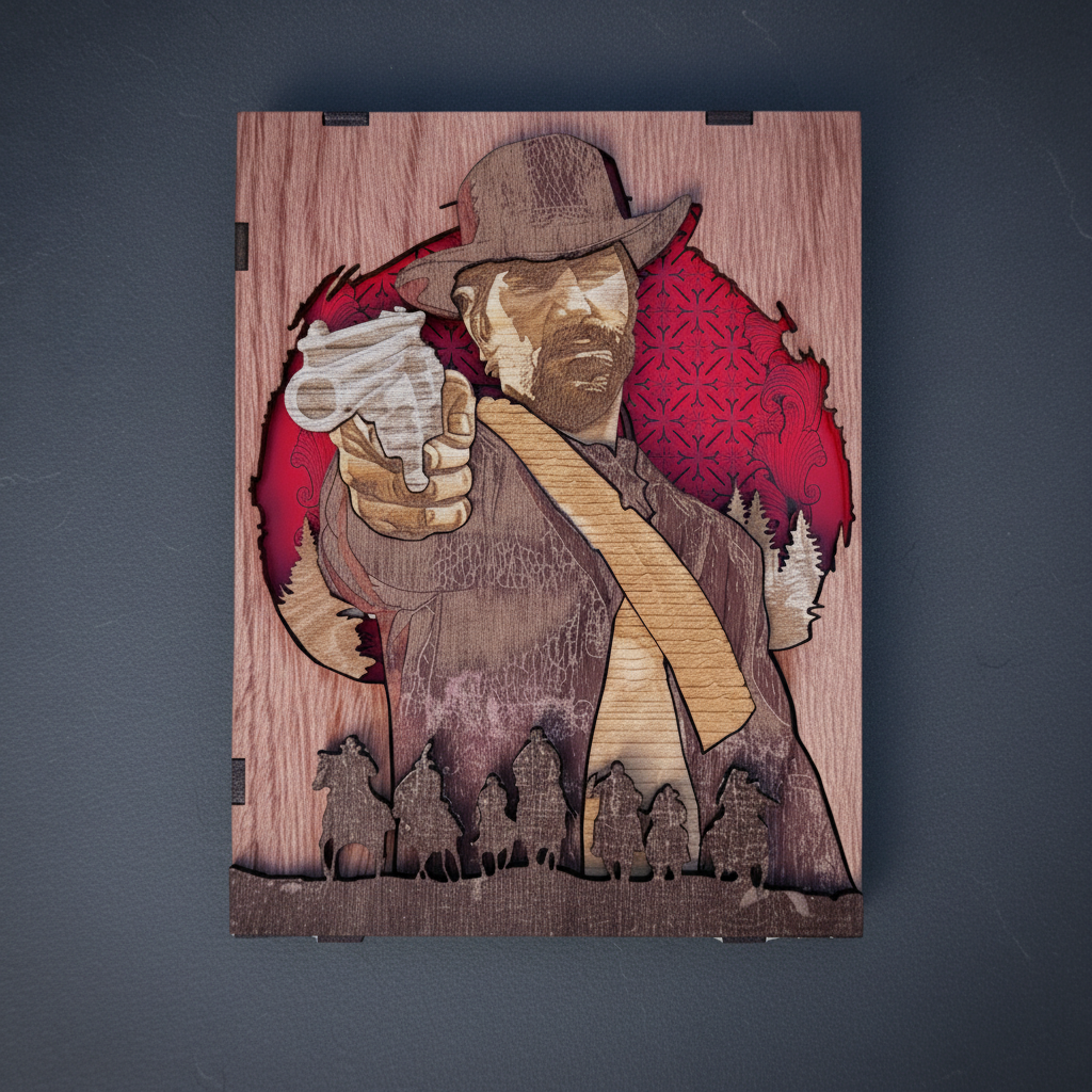 Housse bois Steelbook RDR2 gravée – fabrication artisanale France
