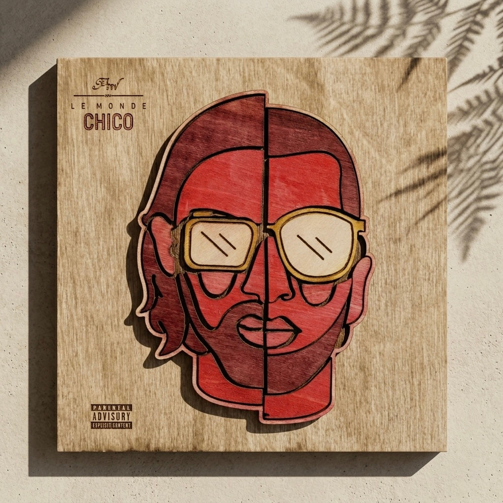 Détail de la gravure artisanale PNL Le Monde Chico
