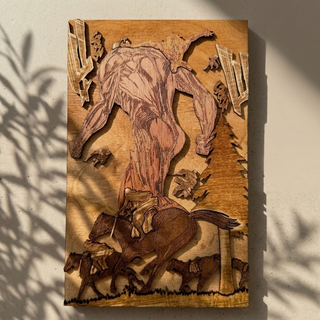 Gravure bois SNK en pièce décorative manga 