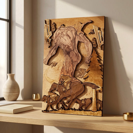 Gravure bois SNK représentant le Bataillon d’Exploration face à un Titan
