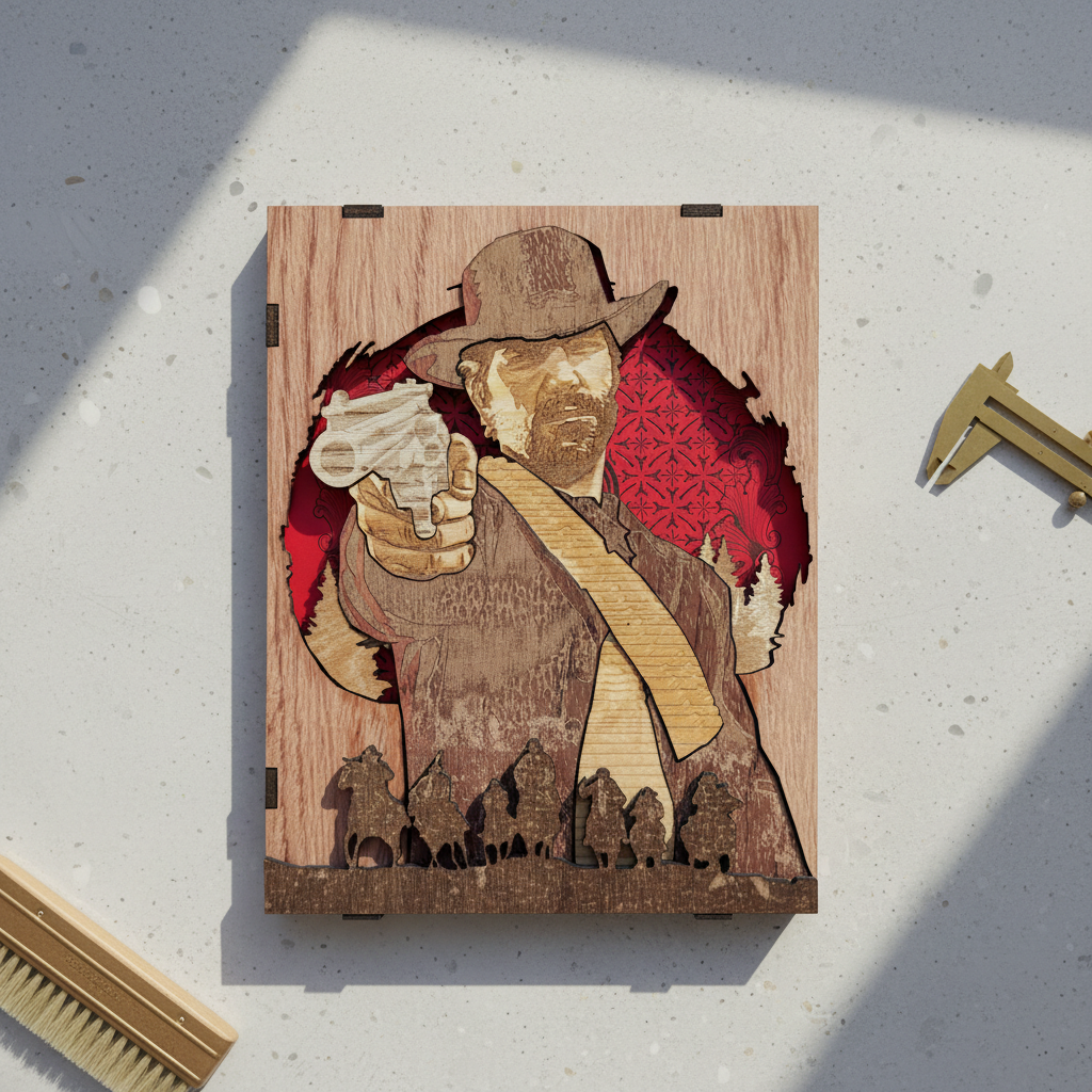 Housse bois Steelbook RDR2 gravée – fabrication artisanale France