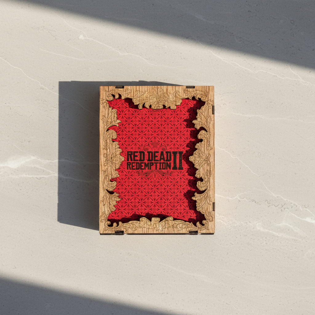 Housse bois Steelbook RDR2 gravée – fabrication artisanale France